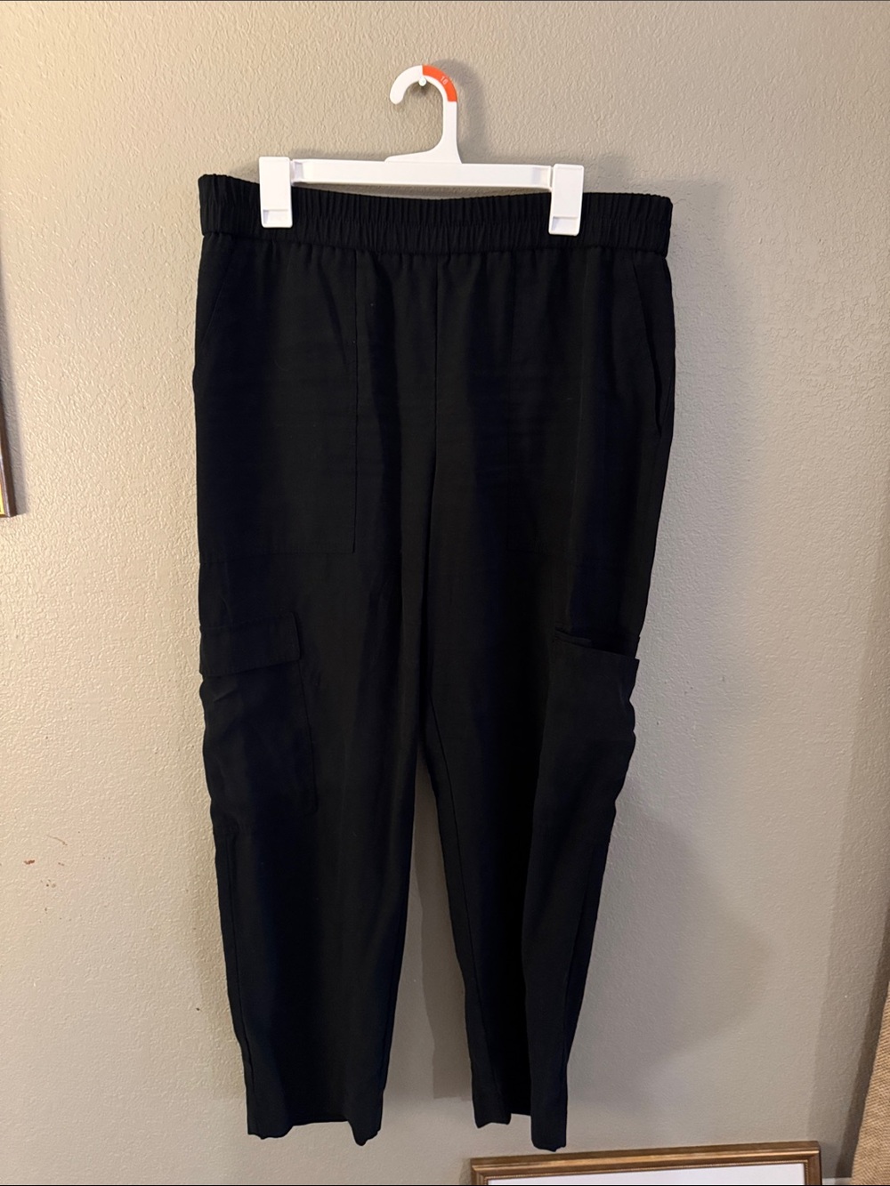 A New Day Black Cargo Jogger Pants with Elastic Waistband. Size XL